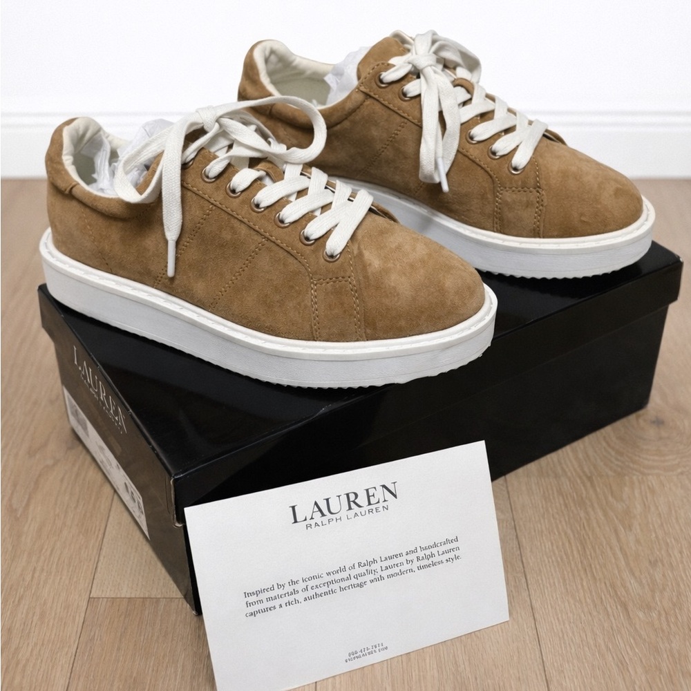 Ralph Lauren Brown Suede Sneakers